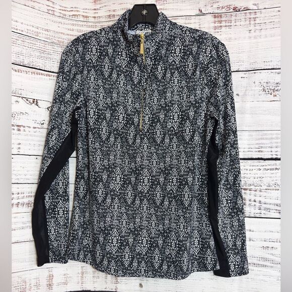 Cabana Life Shirt Womens Size Small Paisley Mesh quarter Zip UPF 50 Golf Tennis - Picture 2 of 13
